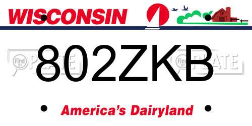 802ZKB Wisconsin License Plate
