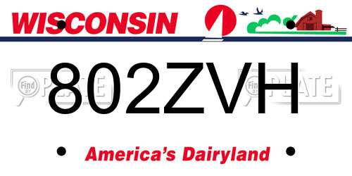 802ZVH Wisconsin License Plate