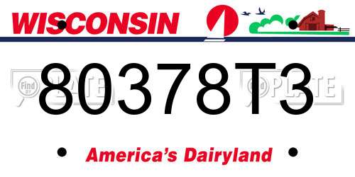 80378T3 Wisconsin License Plate