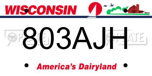 803AJH Wisconsin License Plate