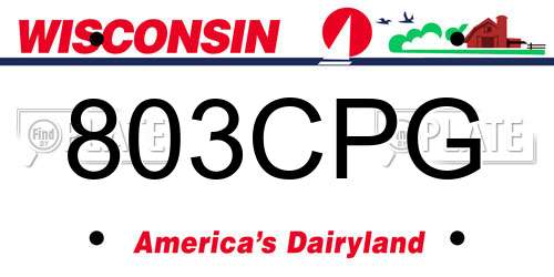 803CPG Wisconsin License Plate