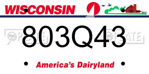 803Q43 Wisconsin License Plate