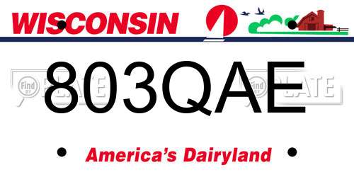 803QAE Wisconsin License Plate