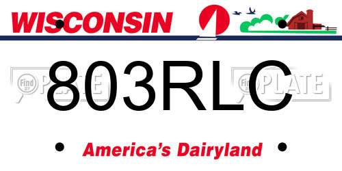803RLC Wisconsin License Plate