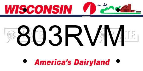 803RVM Wisconsin License Plate