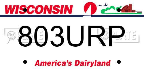 803URP Wisconsin License Plate