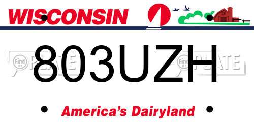 803UZH Wisconsin License Plate