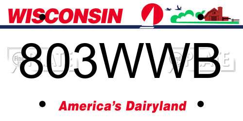 803WWB Wisconsin License Plate