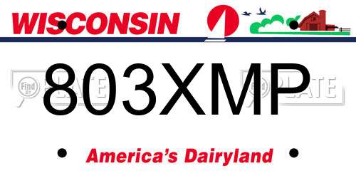 803XMP Wisconsin License Plate