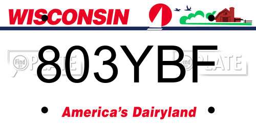 803YBF Wisconsin License Plate