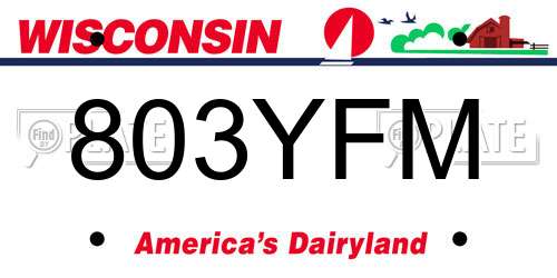 803YFM Wisconsin License Plate