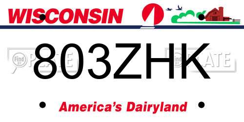 803ZHK Wisconsin License Plate