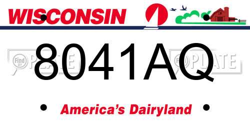 8041AQ Wisconsin License Plate