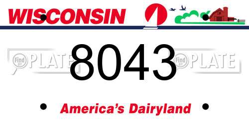8043 Wisconsin License Plate