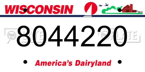 8044220 Wisconsin License Plate