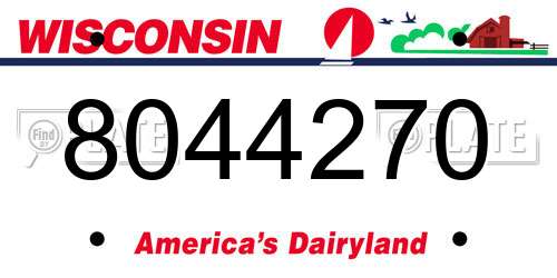 8044270 Wisconsin License Plate