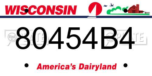 80454B4 Wisconsin License Plate