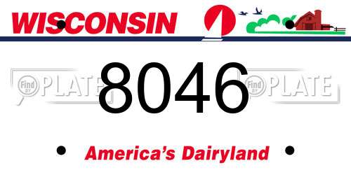 8046 Wisconsin License Plate