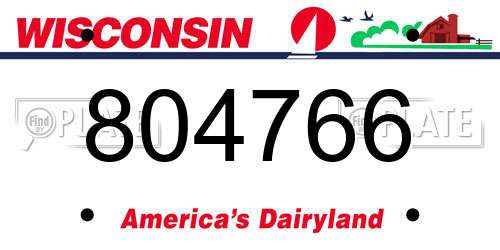 804766 Wisconsin License Plate