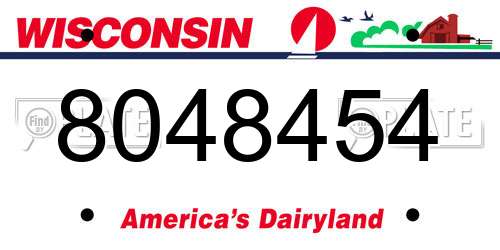 8048454 Wisconsin License Plate
