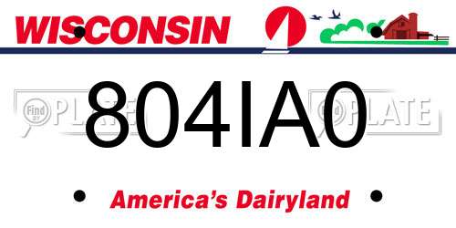 804IA0 Wisconsin License Plate