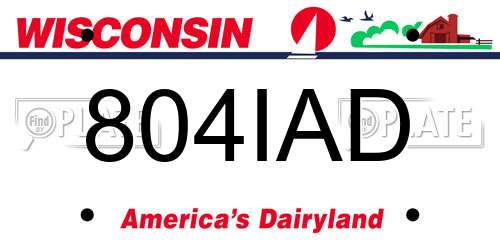 804IAD Wisconsin License Plate