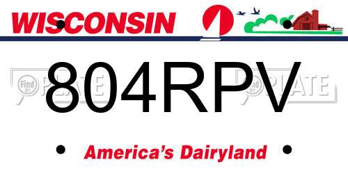 804RPV Wisconsin License Plate