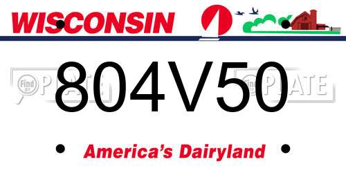 804V50 Wisconsin License Plate