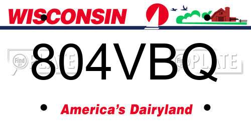 804VBQ Wisconsin License Plate
