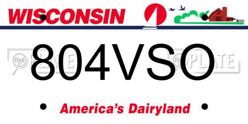 804VSO Wisconsin License Plate