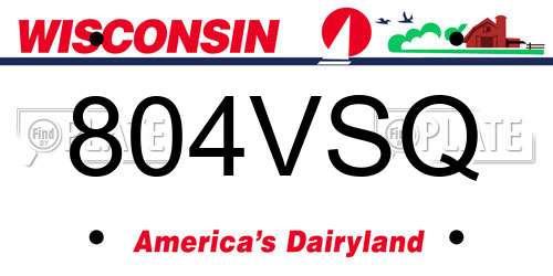 804VSQ Wisconsin License Plate