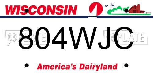 804WJC Wisconsin License Plate