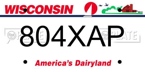 804XAP Wisconsin License Plate