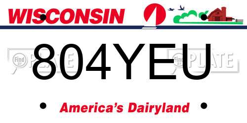 804YEU Wisconsin License Plate