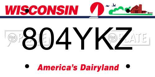 804YKZ Wisconsin License Plate
