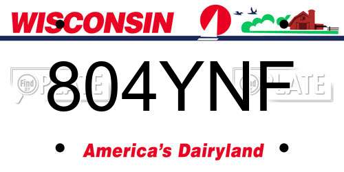 804YNF Wisconsin License Plate
