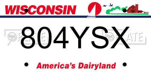 804YSX Wisconsin License Plate