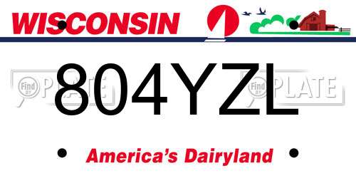 804YZL Wisconsin License Plate
