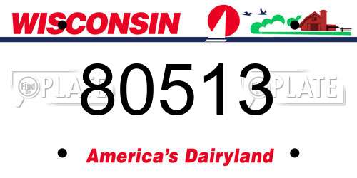 80513 Wisconsin License Plate