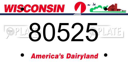 80525 Wisconsin License Plate
