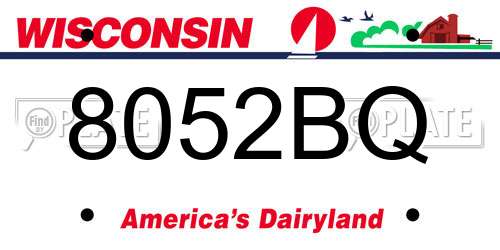 8052BQ Wisconsin License Plate