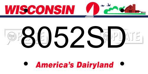 8052SD Wisconsin License Plate