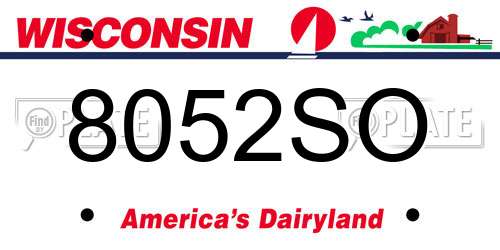 8052SO Wisconsin License Plate