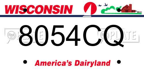 8054CQ Wisconsin License Plate