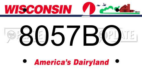 8057BO Wisconsin License Plate