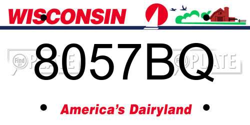8057BQ Wisconsin License Plate