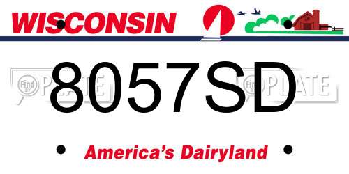 8057SD Wisconsin License Plate