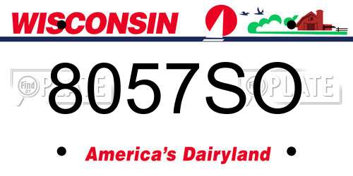 8057SO Wisconsin License Plate