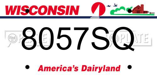 8057SQ Wisconsin License Plate