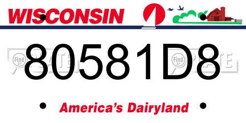 80581D8 Wisconsin License Plate